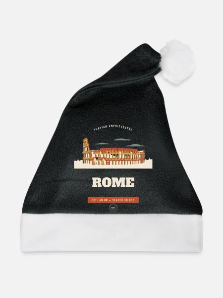Romer Kolosseum Retro Reiseemblem - Weihnachtsmütze - Schwarz/Weiß