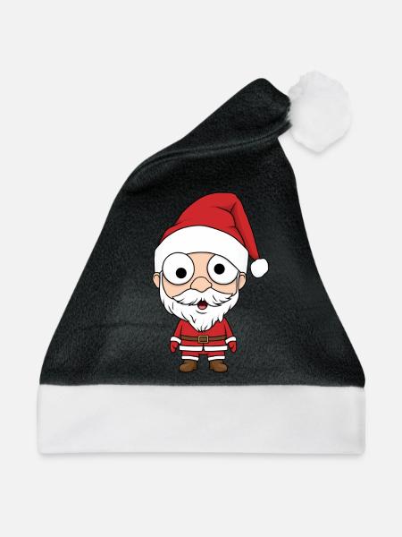 Chibi Weihnachtsmann - Weihnachtsmütze - Schwarz/Weiß