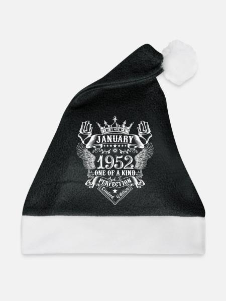 1952 Januar 1952 Jubiläum Januar 1952 - Weihnachtsmütze - Schwarz/Weiß - Vorne