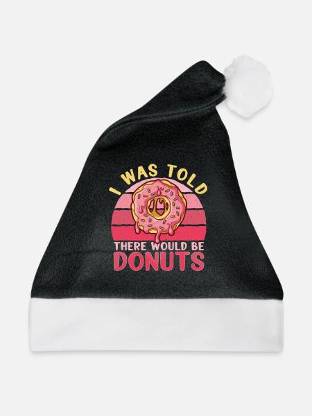 Donut Doughnut Baking Cake Baker - Weihnachtsmütze - Schwarz/Weiß - Vorne