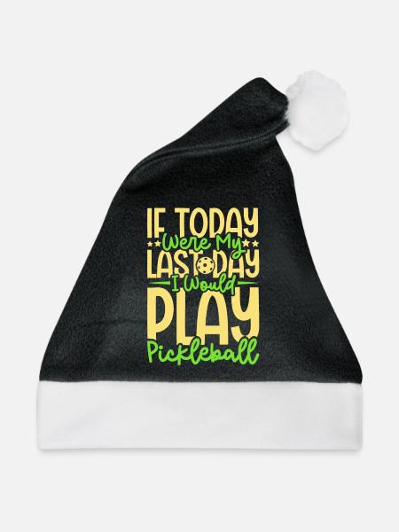 Pickleball Player Pickleball Paddle Pickleball - Weihnachtsmütze - Schwarz/Weiß - Vorne