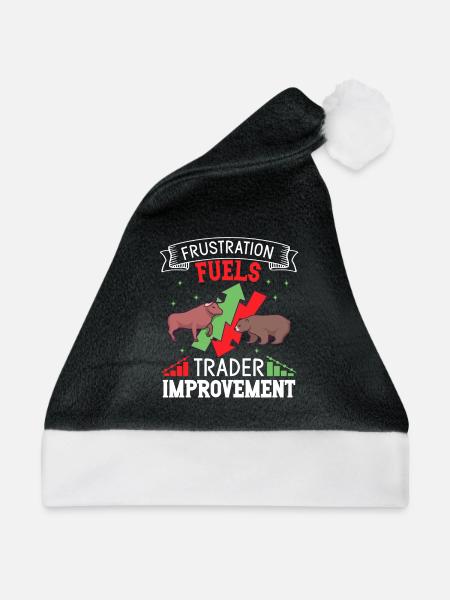 Börsenhändler, Forex-händler, Anlegerhandel - Weihnachtsmütze - Schwarz/Weiß - Vorne