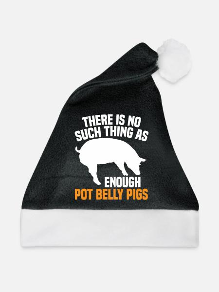 Pot Belly Pig Geschirr Und Leine Pot Belly Pig - Weihnachtsmütze - Schwarz/Weiß - Vorne