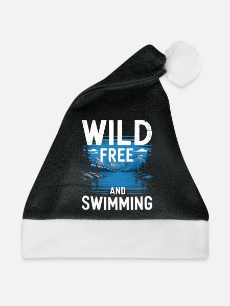 Wildes Schwimmen Im Freien Abenteuer Und Offenes - Weihnachtsmütze - Schwarz/Weiß - Vorne