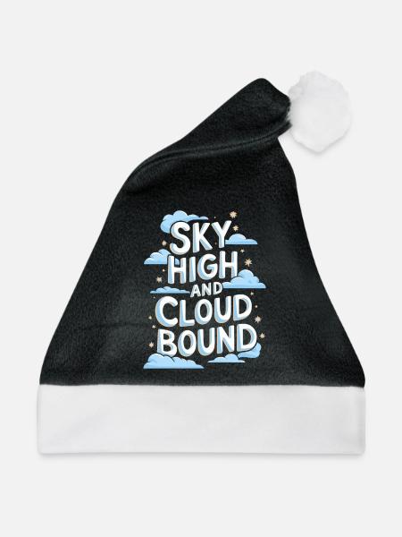 Wolkenblick, Entspannender Himmel, Verträumte - Weihnachtsmütze - Schwarz/Weiß