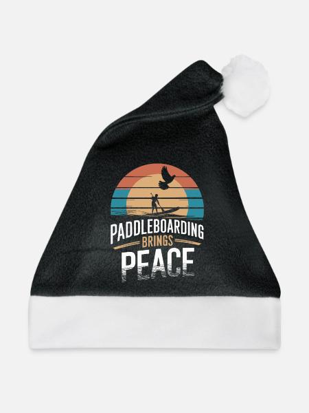 Paddleboarding Sup-abenteuer, Wassersport Im - Weihnachtsmütze - Schwarz/Weiß - Vorne