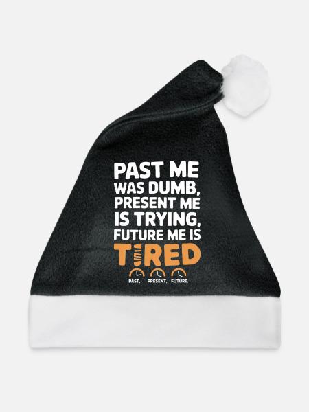 Zeitreise-enthusiast, Der Sich Für - Weihnachtsmütze - Schwarz/Weiß - Vorne