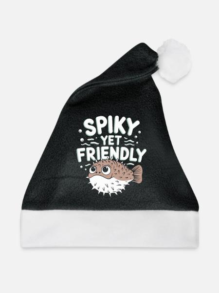 Kugelfisch-meereslebewesen-enthusiasten Quirky - Weihnachtsmütze - Schwarz/Weiß - Vorne