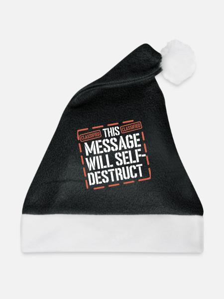 Retro Cryptography Spy Codebratenspionage - Weihnachtsmütze - Schwarz/Weiß - Vorne