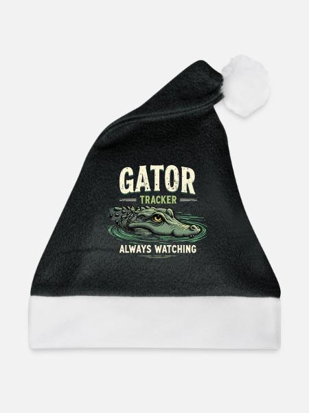Alligator Krokodil Reptil Enthusiast Sumpf - Weihnachtsmütze - Schwarz/Weiß - Vorne