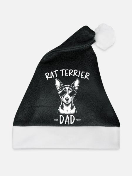 Rat Terrier Spruch Lustiges Rat Terrier Geschenk - Weihnachtsmütze - Schwarz/Weiß - Vorne