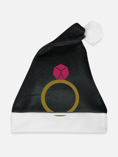 Diamant Ring - Weihnachtsmütze - Schwarz/Weiß