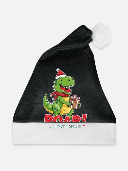 Weihnachtlicher Dinosaurier – ROAR - Weihnachtsmütze - Schwarz/Weiß