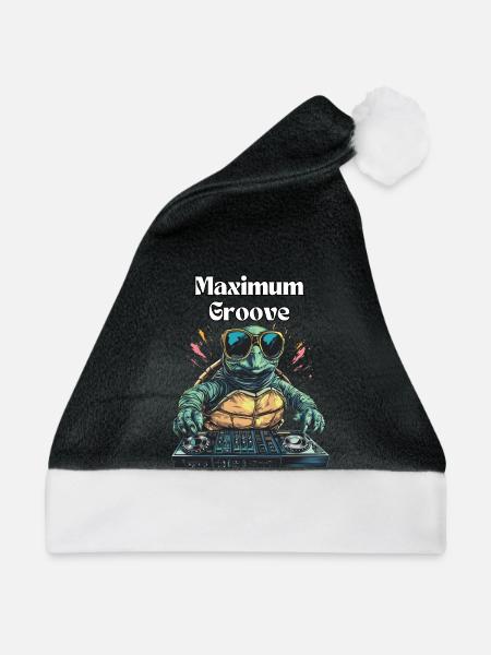 Maximum Groove - Coole DJ-Schildkröte - Weihnachtsmütze - Schwarz/Weiß