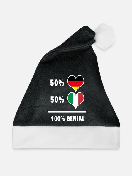 Deutschland und Italien genial / Geschenk - Weihnachtsmütze - Schwarz/Weiß