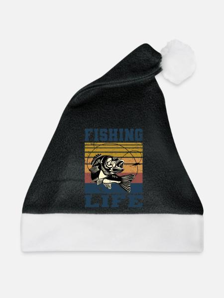 Fishing Life - Weihnachtsmütze - Schwarz/Weiß