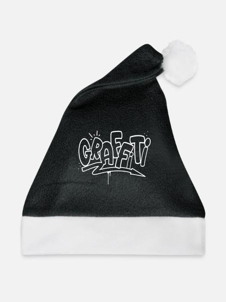 Graffiti - Weihnachtsmütze - Schwarz/Weiß - Vorne