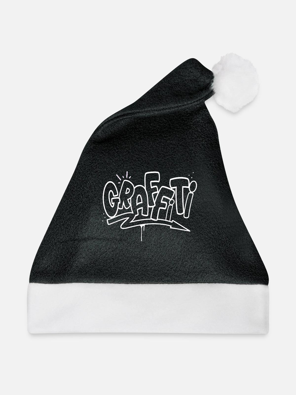 Graffiti - Weihnachtsmütze - Schwarz/Weiß - Vorne