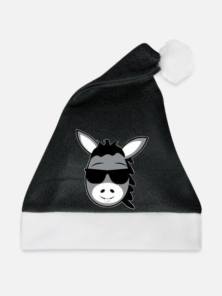 Esel - Weihnachtsmütze - Schwarz/Weiß