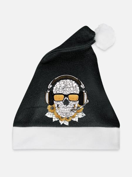Musik Skull - Weihnachtsmütze - Schwarz/Weiß