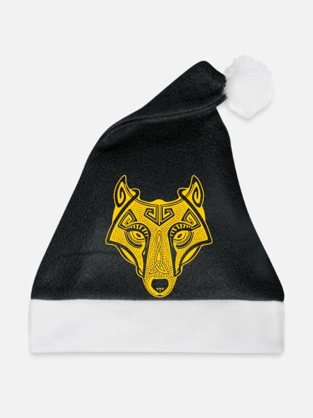 Viking Wolf gelb transparent - Weihnachtsmütze - Schwarz/Weiß