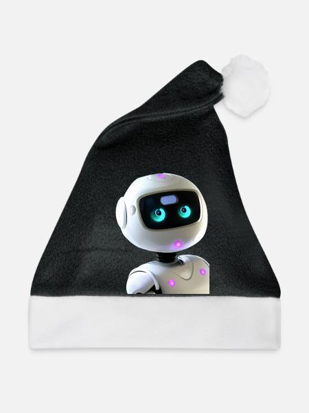 Futuristischer humanoider Roboter - Weihnachtsmütze - Schwarz/Weiß