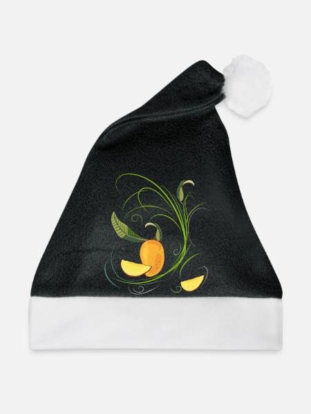 Mango, Obst - Weihnachtsmütze - Schwarz/Weiß