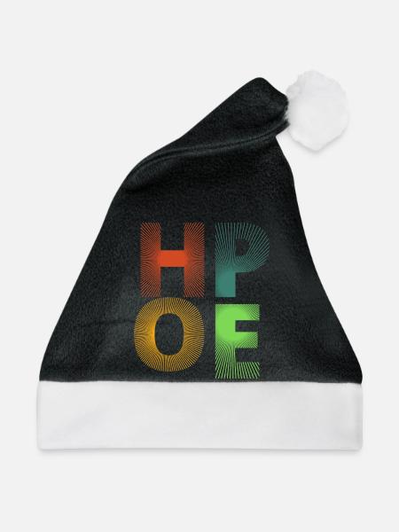 Hoffnung Strahlenlogo - Weihnachtsmütze - Schwarz/Weiß
