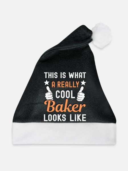 Bäcker Bäckerin - Weihnachtsmütze - Schwarz/Weiß
