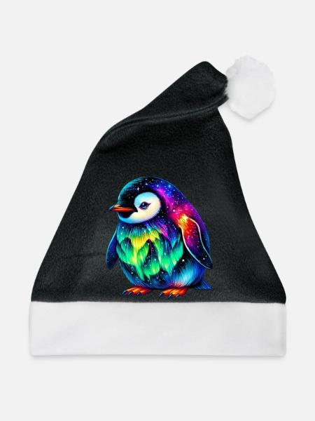 Aurora Borealis Pinguin - Weihnachtsmütze - Schwarz/Weiß