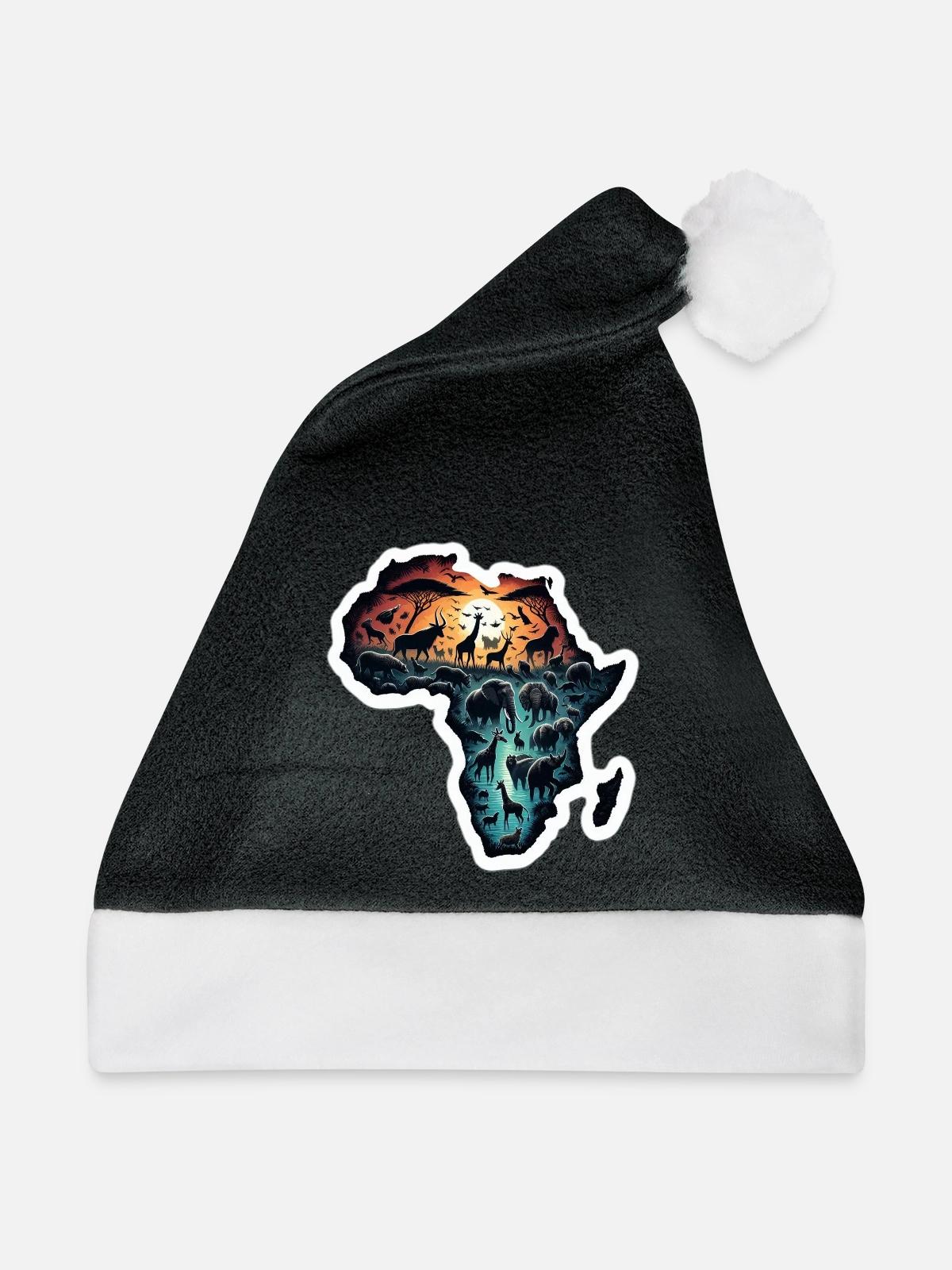 Afrika Abenteuerlust - Weihnachtsmütze - Schwarz/Weiß - Vorne