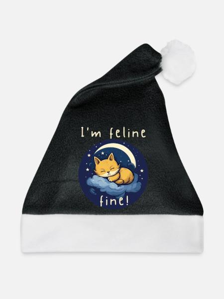 Feline Fine Moonlit Kitten - Weihnachtsmütze - Schwarz/Weiß