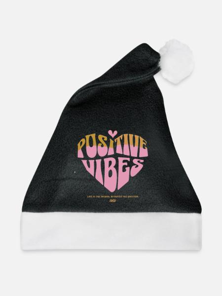 Positive Vibes – Good Energy - Weihnachtsmütze - Schwarz/Weiß