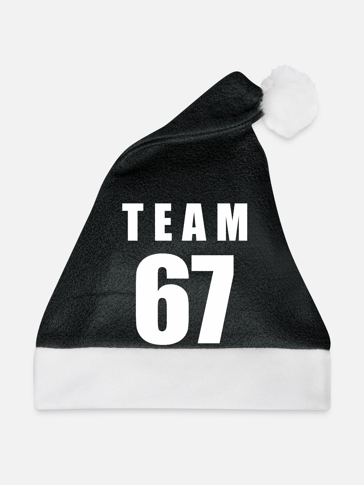 Team 67 - Weihnachtsmütze - Schwarz/Weiß - Vorne