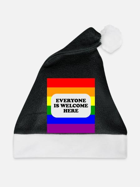 LGBT-Safe-Space-Regenbogenflagge - Weihnachtsmütze - Schwarz/Weiß