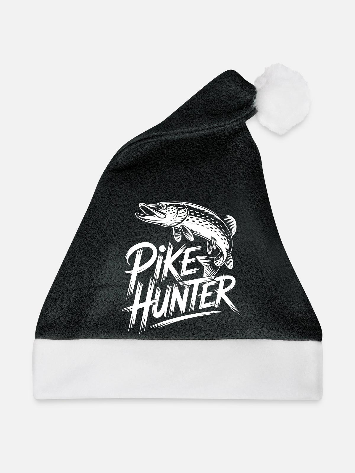Raubfisch Angler - Weihnachtsmütze - Schwarz/Weiß - Vorne