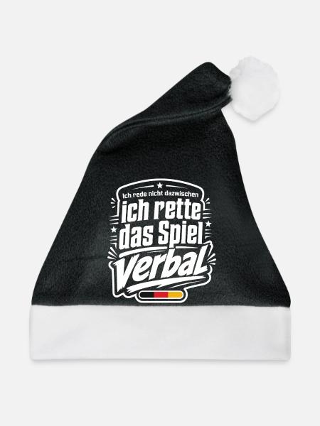 Ich rette das Spiel verbal - Weihnachtsmütze - Schwarz/Weiß