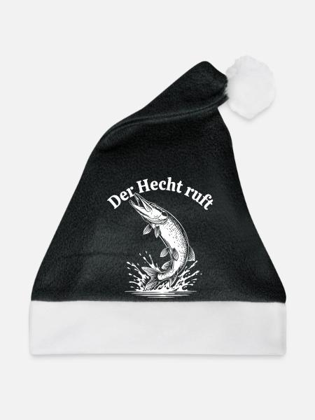 Der Hecht ruft – Spritzige Pike Illustration - Weihnachtsmütze - Schwarz/Weiß