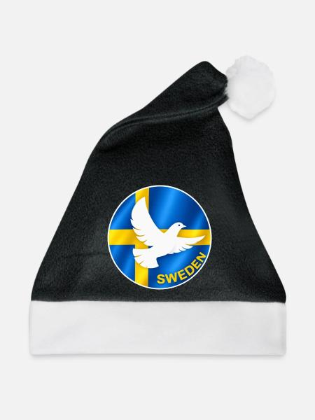 Schweden Flagge Friedenstaube - Weihnachtsmütze - Schwarz/Weiß