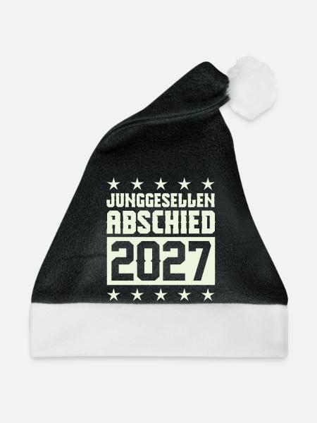 Junggesellenabschied 2027 - Weihnachtsmütze - Schwarz/Weiß