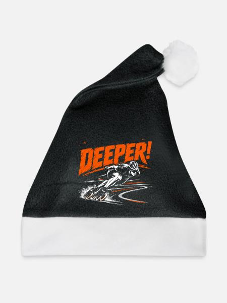 Deeper Speedskating Trainer Spruch - Weihnachtsmütze - Schwarz/Weiß