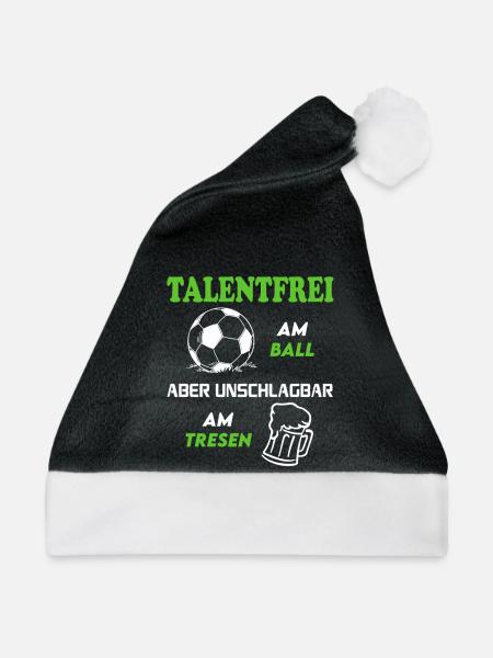 Fußball Fussball Talentfrei am Ball Tresen Bier - Weihnachtsmütze - Schwarz/Weiß - Vorne