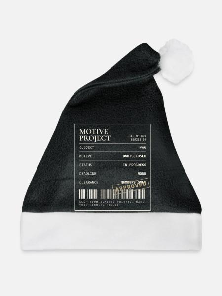Archivdatei Nr. 001 - Weihnachtsmütze - Schwarz/Weiß - Vorne