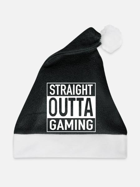 Straight OUTTA Gaming - Weihnachtsmütze - Schwarz/Weiß