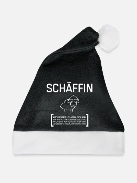 SCHÄFFIN CHEFIN CHÄFFIN BOSSIN Geschenkidee - Weihnachtsmütze - Schwarz/Weiß
