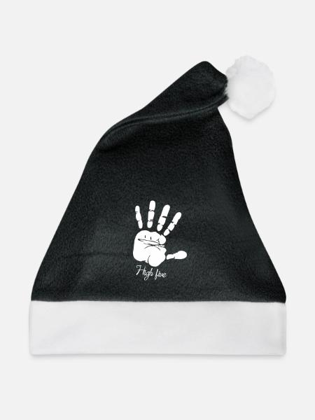 high five - Weihnachtsmütze - Schwarz/Weiß - Vorne
