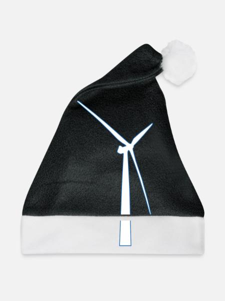 windmill windmuehle wind turbine windrad9 - Weihnachtsmütze - Schwarz/Weiß - Vorne