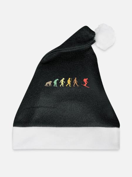 Skifahren Retro Skier Evolution Ski - Weihnachtsmütze - Schwarz/Weiß