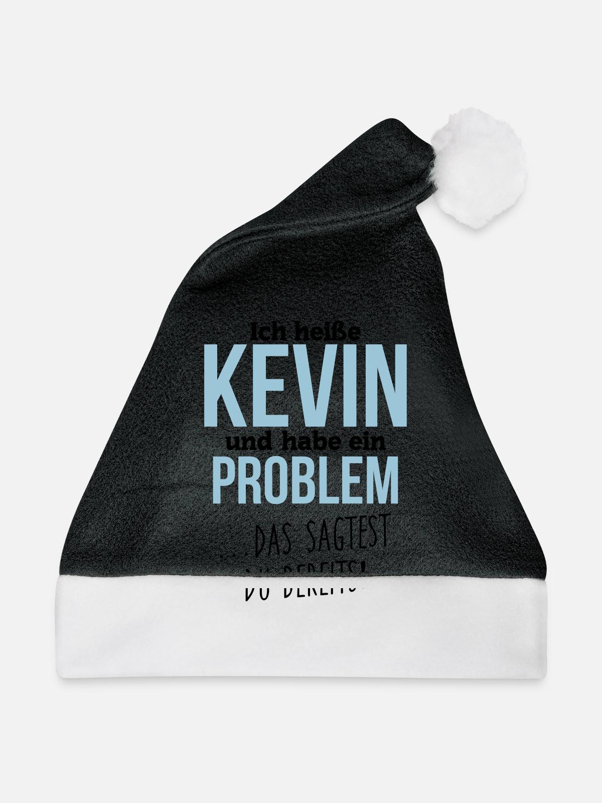 Kevin + Problem - Weihnachtsmütze - Schwarz/Weiß - Vorne