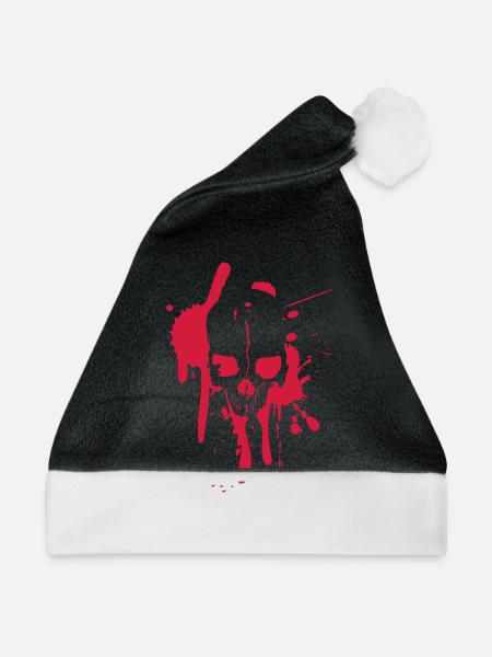 Splatter Skull - Weihnachtsmütze - Schwarz/Weiß